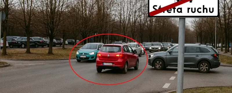 в Польщі, коли на перехресті правило правої руки НЕ діє