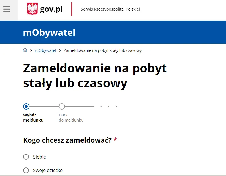 як зробити мельдунек в польщі онлайн