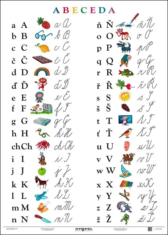 Чеський алфавіт прописом