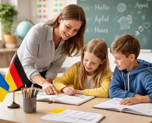 Willkommensklasse та мовна підтримка в школі Німеччини